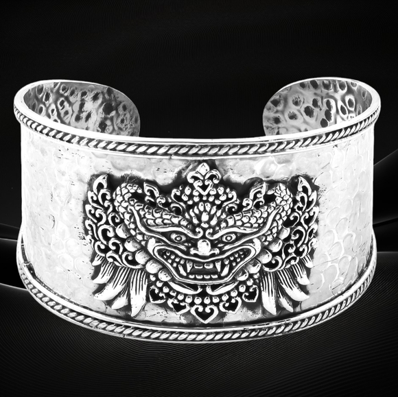 🔥FINAL PRICE🔥SOLID 41 GRAM STERLING SILVER BARONG MYTHOLOGY CUFF BRACELET